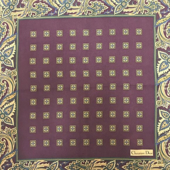 561189BP (S1) Christian Dior Scarf Paisley Multicolor Silk - Picture 5 of 8
